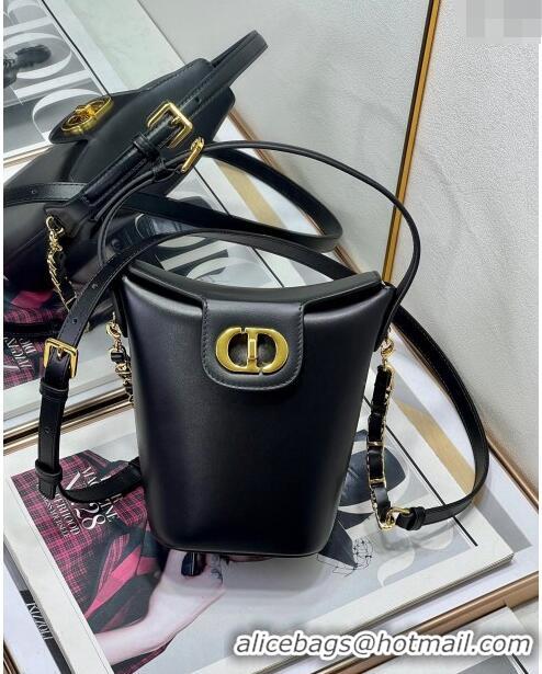 Luxurious Grade Dior 30 Montaigne Dior Amber Mini Bucket Bag in Calfskin 8833 Black 2023