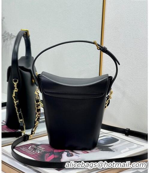 Luxurious Grade Dior 30 Montaigne Dior Amber Mini Bucket Bag in Calfskin 8833 Black 2023