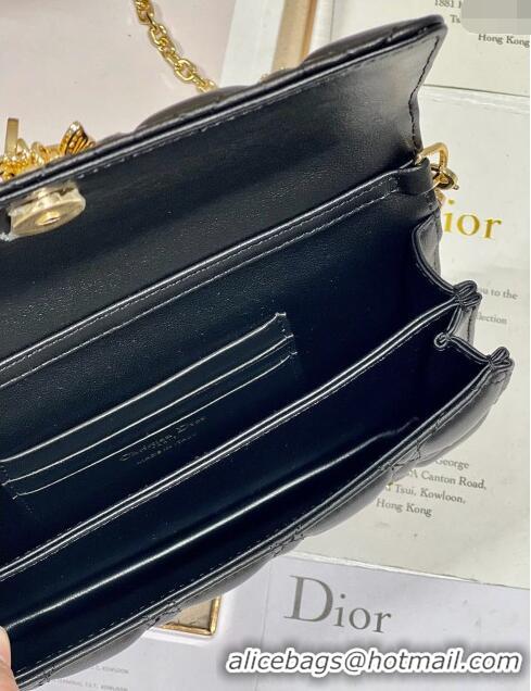 Promotional Dior Miss Dior Top Handle Bag with Gold-Finish Butterfly Studs CD1807 Black 2024