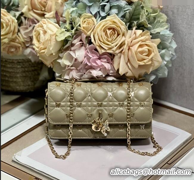 Well Crafted Dior Miss Dior Top Handle Bag with Gold-Finish Butterfly Studs CD1808 Beige 2024