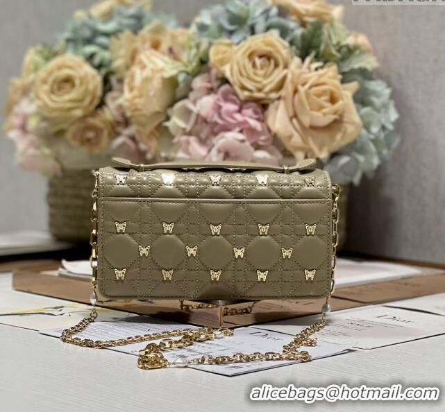 Well Crafted Dior Miss Dior Top Handle Bag with Gold-Finish Butterfly Studs CD1808 Beige 2024