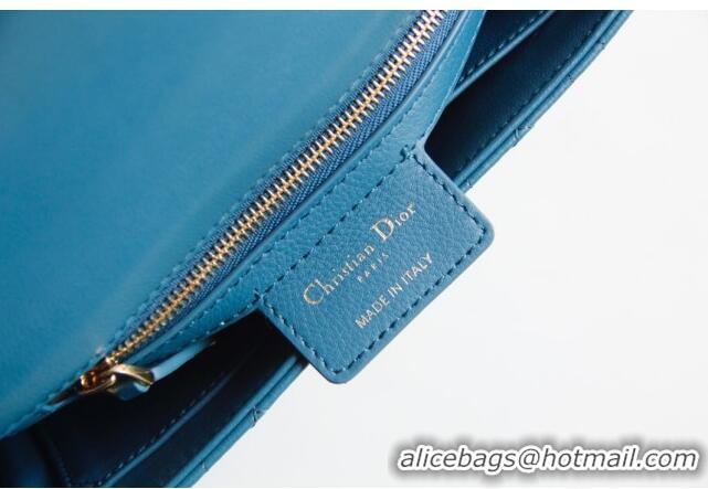 Famous Brand Dior Small Caro Chain Bag in Soft Cannage Calfskin CD1815 Ocean Blue 2024