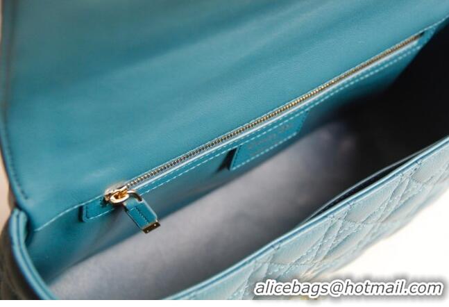 Good Taste Dior Large Caro Chain Bag in Soft Cannage Calfskin CD1815 Ocean Blue 2024