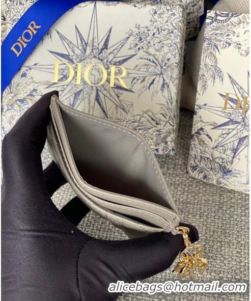 Affordable Price Dior Lady Dior Card Holder in Supple Cannage Lambskin CD1102 Grey 2024