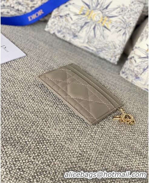 Affordable Price Dior Lady Dior Card Holder in Supple Cannage Lambskin CD1102 Grey 2024