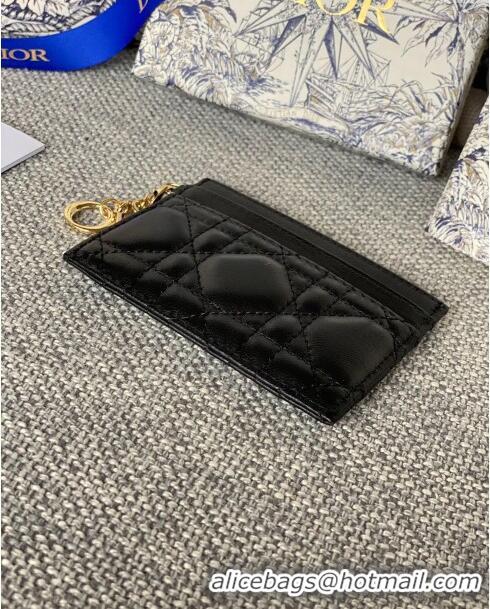 Well Crafted Dior Lady Dior Card Holder in Supple Cannage Lambskin CD1102 Black 2024