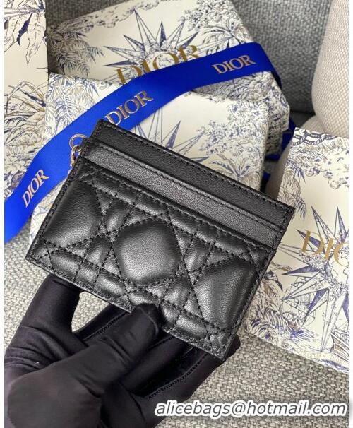 Well Crafted Dior Lady Dior Card Holder in Supple Cannage Lambskin CD1102 Black 2024