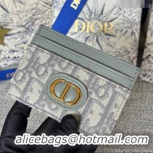 Top Design Dior 30 Montaigne Five-Slot Card Holder Dior Oblique Jacquard CD1105 Gray 2024