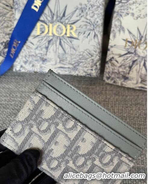 Top Design Dior 30 Montaigne Five-Slot Card Holder Dior Oblique Jacquard CD1105 Gray 2024