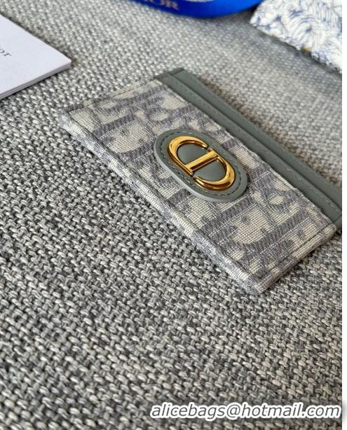 Top Design Dior 30 Montaigne Five-Slot Card Holder Dior Oblique Jacquard CD1105 Gray 2024