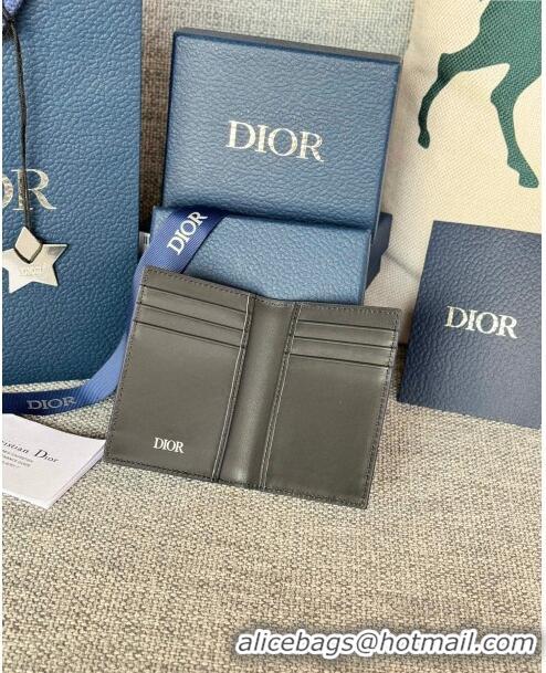 Inexpensive Dior Essentials Bi-Fold Card Holder CD Diamond Canvas CD1109 Navy Blue 2024