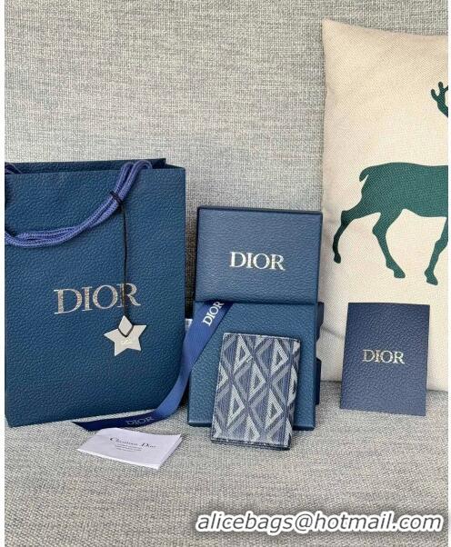 Inexpensive Dior Essentials Bi-Fold Card Holder CD Diamond Canvas CD1109 Navy Blue 2024