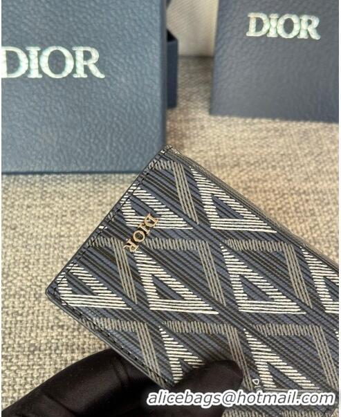 Inexpensive Dior Essentials Bi-Fold Card Holder CD Diamond Canvas CD1109 Navy Blue 2024