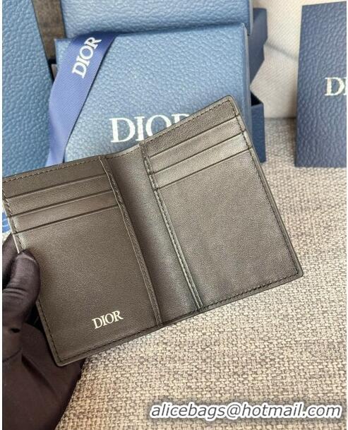 New Style Dior Essentials Bi-Fold Card Holder CD Diamond Canvas CD1109 Black 2024