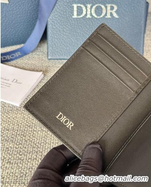 New Style Dior Essentials Bi-Fold Card Holder CD Diamond Canvas CD1109 Black 2024