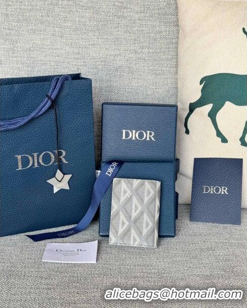 Well Crafted Dior Essentials Bi-Fold Card Holder CD Diamond Canvas CD1109 Gray 2024