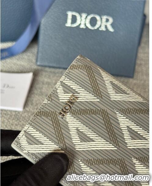 Well Crafted Dior Essentials Bi-Fold Card Holder CD Diamond Canvas CD1109 Gray 2024