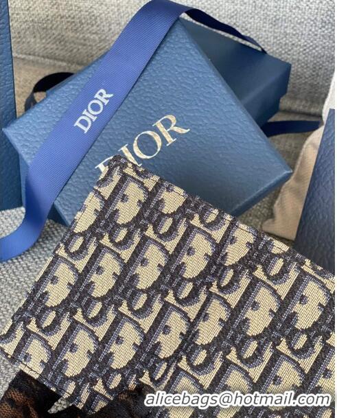 Most Popular Dior Essentials Bi-Fold Card Holder Beige and Dior Oblique Jacquard CD1109 Black 2024