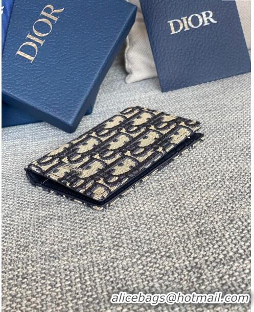 Most Popular Dior Essentials Bi-Fold Card Holder Beige and Dior Oblique Jacquard CD1109 Black 2024