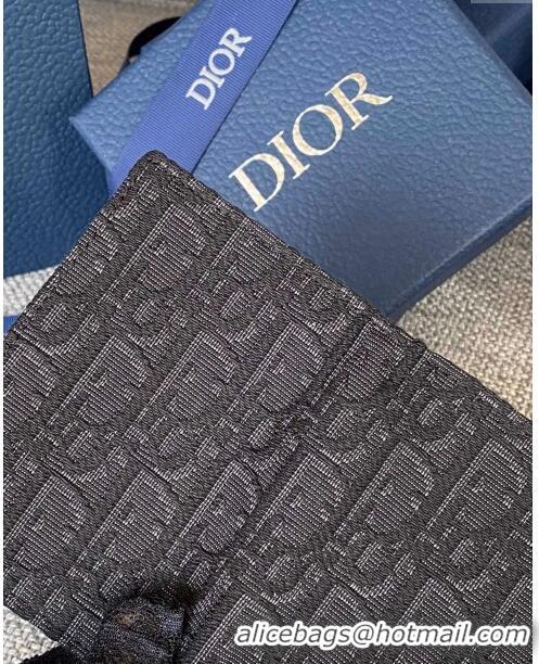 Top Design Dior Essentials Bi-Fold Card Holder in Dior Oblique Jacquard CD1109 Black 2024