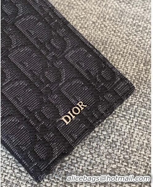 Top Design Dior Essentials Bi-Fold Card Holder in Dior Oblique Jacquard CD1109 Black 2024