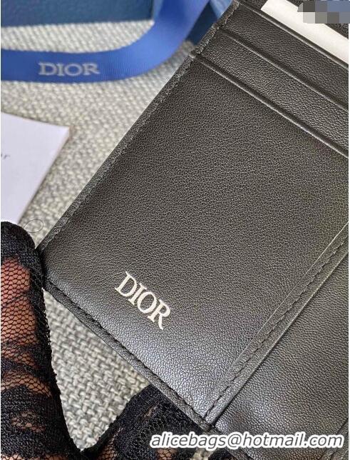 Top Design Dior Essentials Bi-Fold Card Holder in Dior Oblique Jacquard CD1109 Black 2024