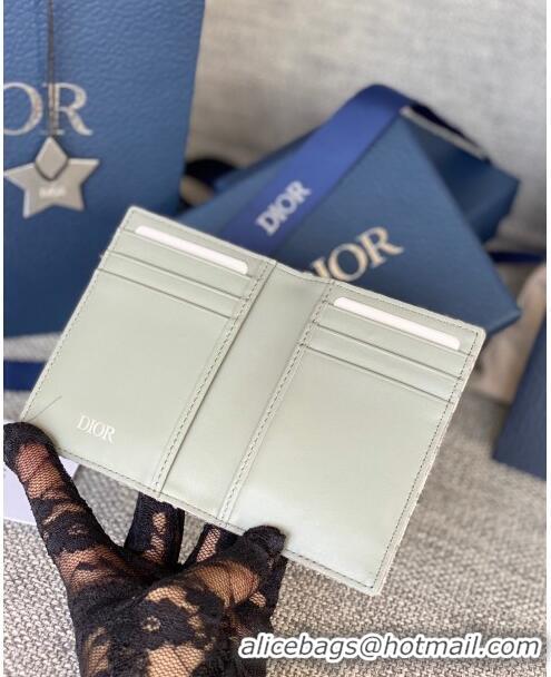 Top Quality Dior Essentials Bi-Fold Card Holder in Dior Oblique Jacquard CD1109 Grey 2024