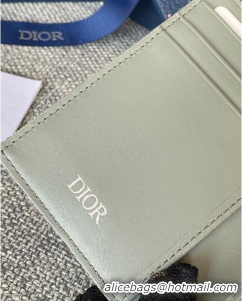 Top Quality Dior Essentials Bi-Fold Card Holder in Dior Oblique Jacquard CD1109 Grey 2024