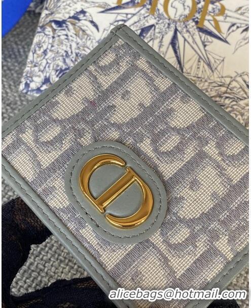 Super Quality Dior CD Card Holder in Dior Oblique Jacquard CD1115 Gray 2024