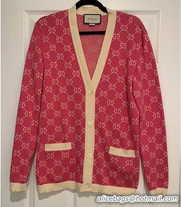 Top Grade Gucci Mongram Cardigan Sweater G7841 Pink