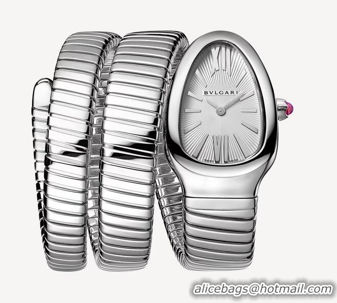 Super Quality Bvlgari Serpenti Tubogas Watch Dial 35mm BV1256 Silver