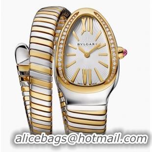 Discount Bvlgari Serpenti Tubogas Watch 18K Yellow Gold With Diamond Single-Spiral Watch Dial 35mm BV1257