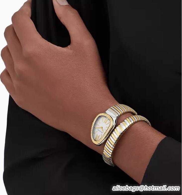 Discount Bvlgari Serpenti Tubogas Watch 18K Yellow Gold With Diamond Single-Spiral Watch Dial 35mm BV1257