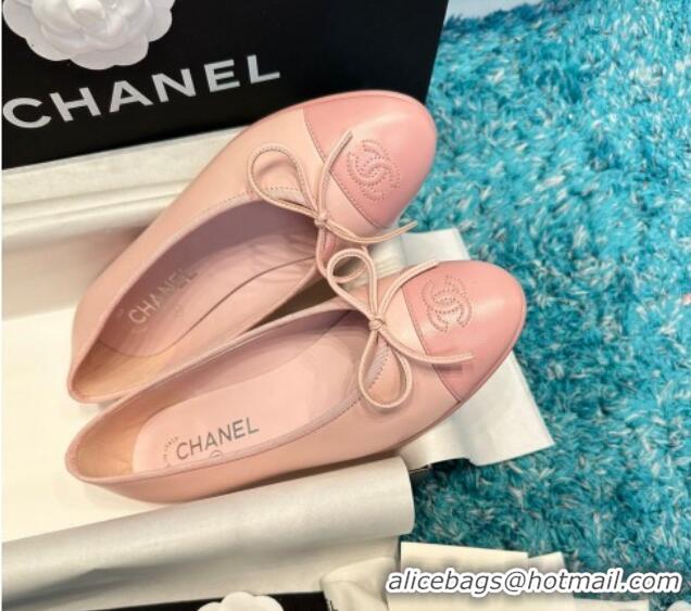 Grade Quality Chanel Classic Lambskin Ballet Flat Light Pink 325023