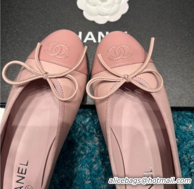 Grade Quality Chanel Classic Lambskin Ballet Flat Light Pink 325023