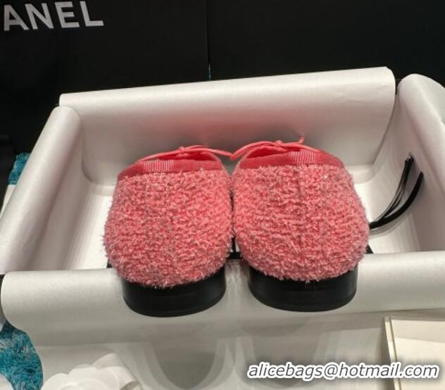 Unique Style Chanel Classic Tweed Ballet Flat Pink/Black 325025