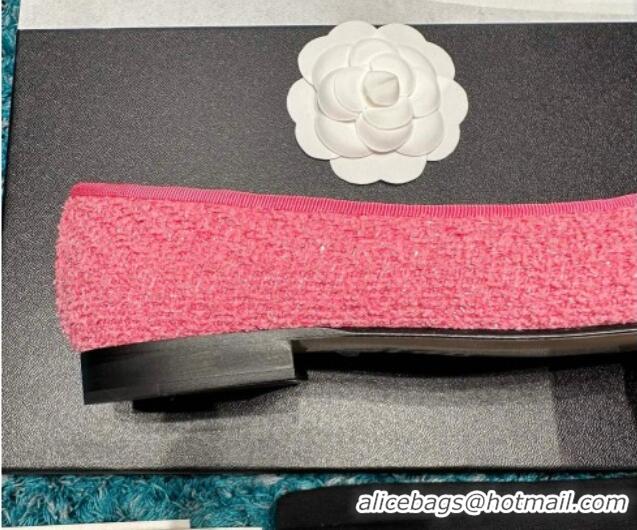 Unique Style Chanel Classic Tweed Ballet Flat Pink/Black 325025