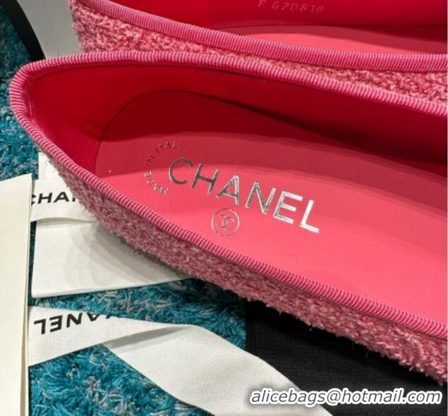 Unique Style Chanel Classic Tweed Ballet Flat Pink/Black 325025