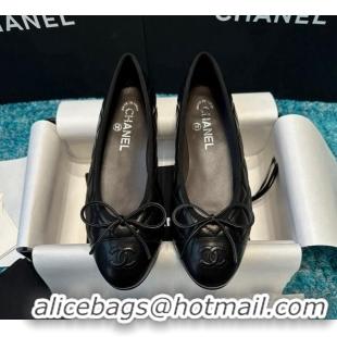 Best Price Chanel Classic Quilted Leather Ballet Flat Black 325028