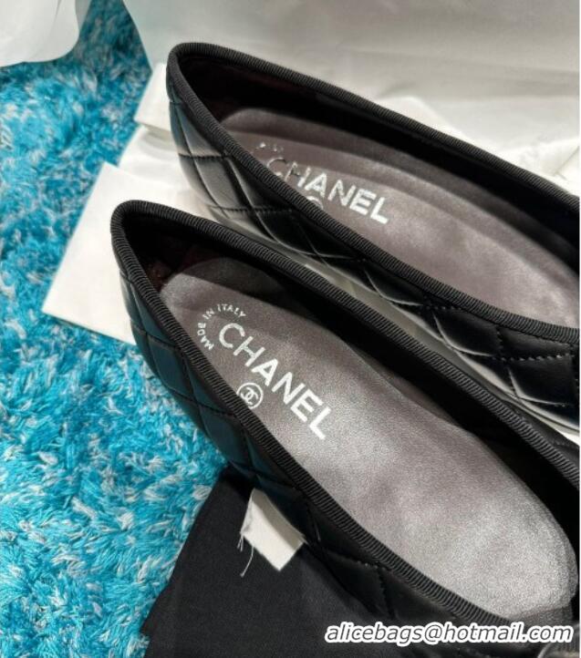 Best Price Chanel Classic Quilted Leather Ballet Flat Black 325028