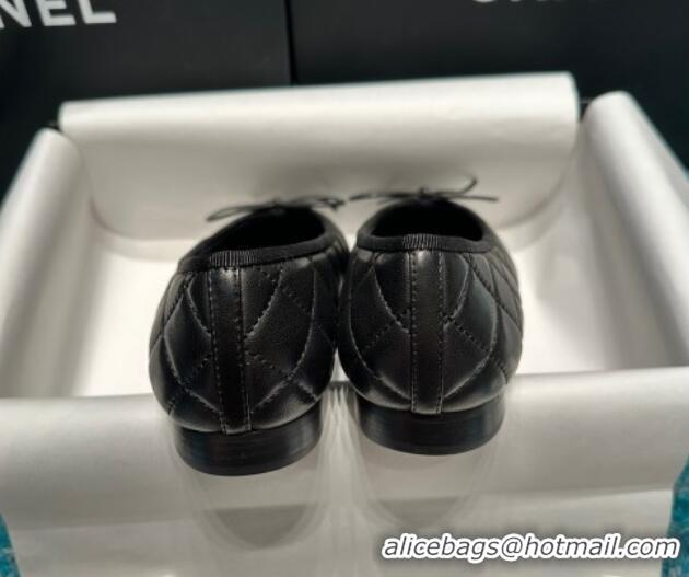 Best Price Chanel Classic Quilted Leather Ballet Flat Black 325028