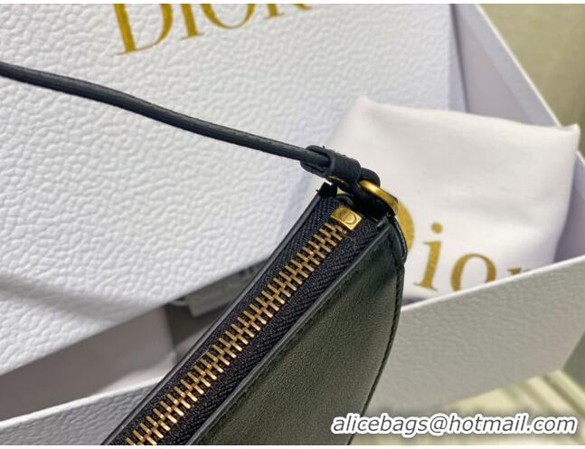 Top Quality Dior Saddle Shoulder Pouch in Goatskin CD0236 Black 2024