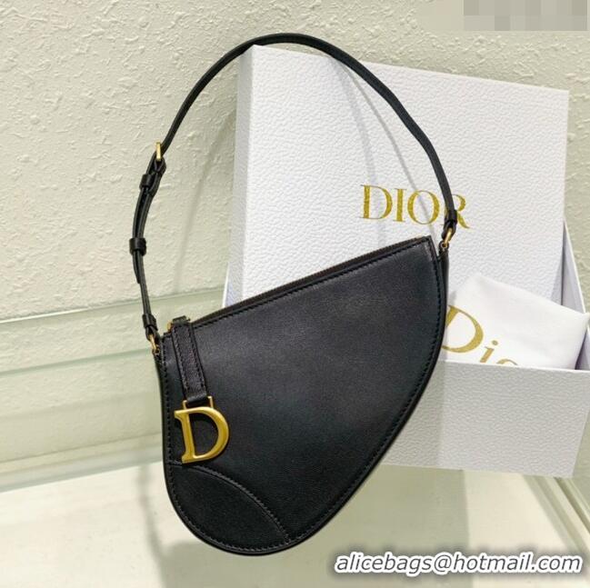 Top Quality Dior Saddle Shoulder Pouch in Goatskin CD0236 Black 2024