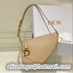 Top Quality Dior Saddle Shoulder Pouch in Goatskin CD0236 Beige 2024