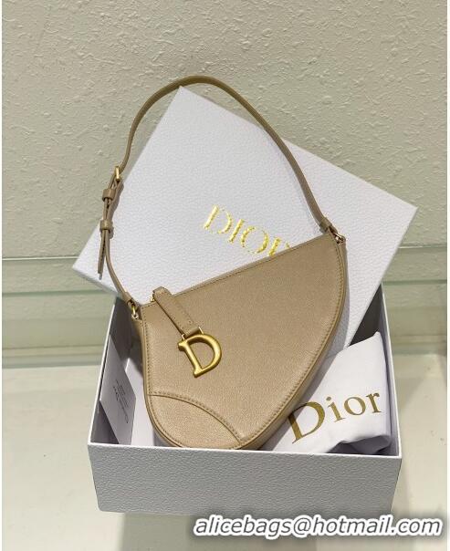 Top Quality Dior Saddle Shoulder Pouch in Goatskin CD0236 Beige 2024