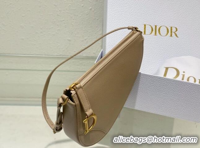 Top Quality Dior Saddle Shoulder Pouch in Goatskin CD0236 Beige 2024