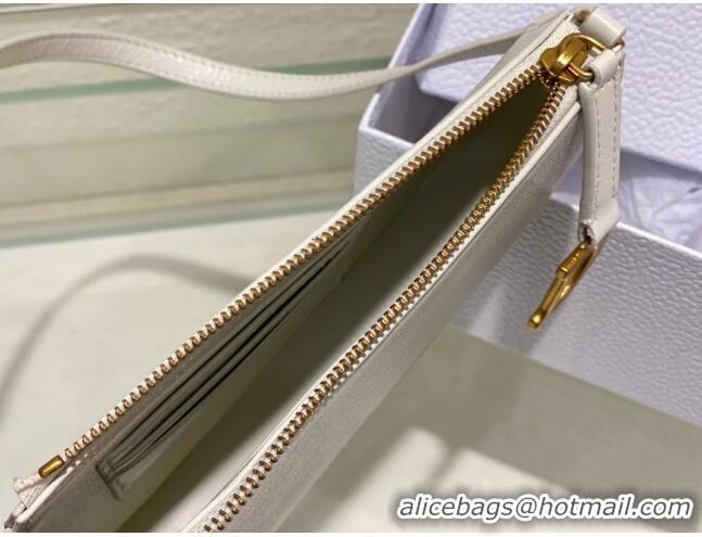 Top Quality Dior Saddle Shoulder Pouch in Goatskin CD0238 White 2024