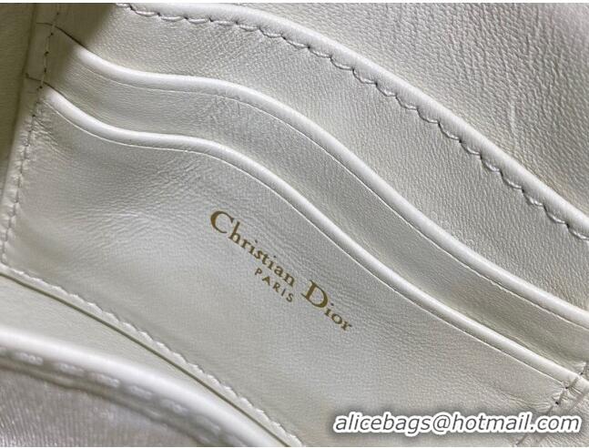 Top Quality Dior Saddle Shoulder Pouch in Goatskin CD0238 White 2024