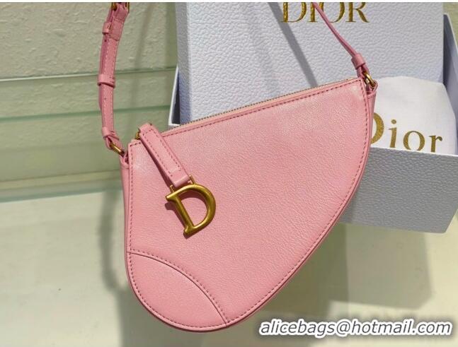 Best Price Dior Saddle Shoulder Pouch in Goatskin CD0238 Pink 2024