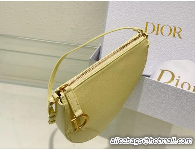 Top Grade Dior Saddle Shoulder Pouch in Goatskin CD0238 Yellow 2024